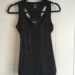Reebok black razor back top with built in bra